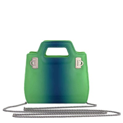 Pre-owned Ferragamo Salvatore  Wanda Micro Shoulder Bag 213984 765764 In Green