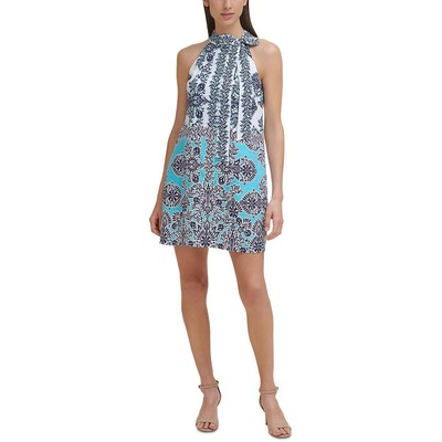 

Женское синее мини-платье прямого кроя Vince Camuto с цветочным принтом Petites  BHFO 5201, Синий