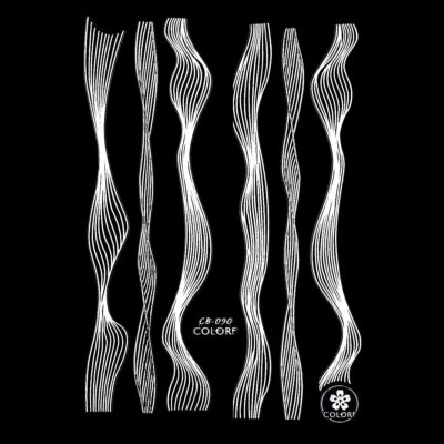 Nail Art 3D Decal Stickers White Metallic Wave Lines Stripe Foils CB090