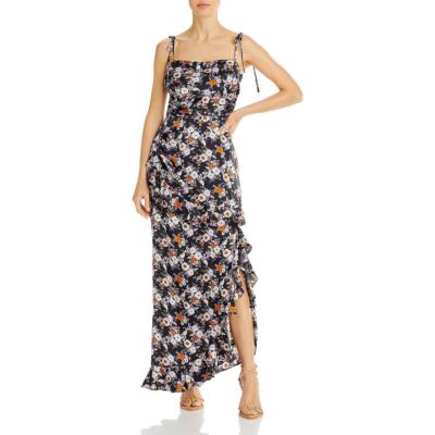 

WAYF Женское атласное асимметричное платье-футляр Whirlwind с цветочным принтом BHFO 1248, Black paisley