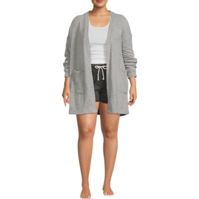 

Laundry by Shelli Segal Женский мягкий халат с открытым передом для отдыха, Medium gray