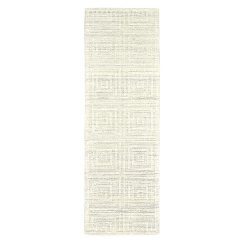 8 Геометрический ковер-бегун ручной работы цвета слоновой кости с геометрическим рисунком