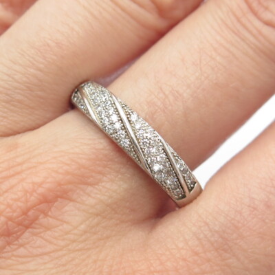 925 Sterling Silver Pave C Z Ring Size 11.25 | eBay