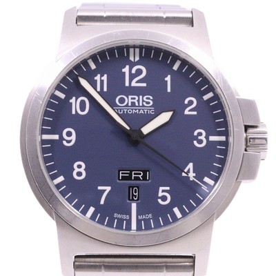 Oris BC3 Advanced Day Date Blue Dial SS Belt Automatic Men's Used Watch