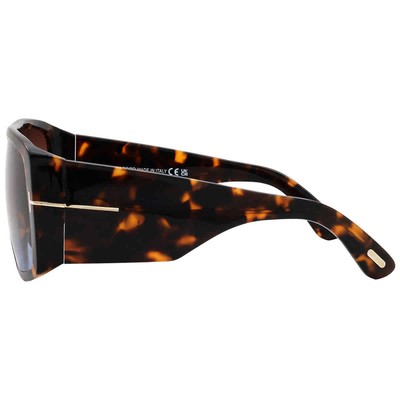 Pre-owned Tom Ford Raven Gradient Brown To Blue Browline Unisex Sunglasses Ft1036 56f 60 In Multi