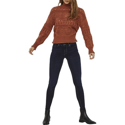 

Vero Moda Женский пуловер свободного кроя с высоким воротником и длинными рукавами