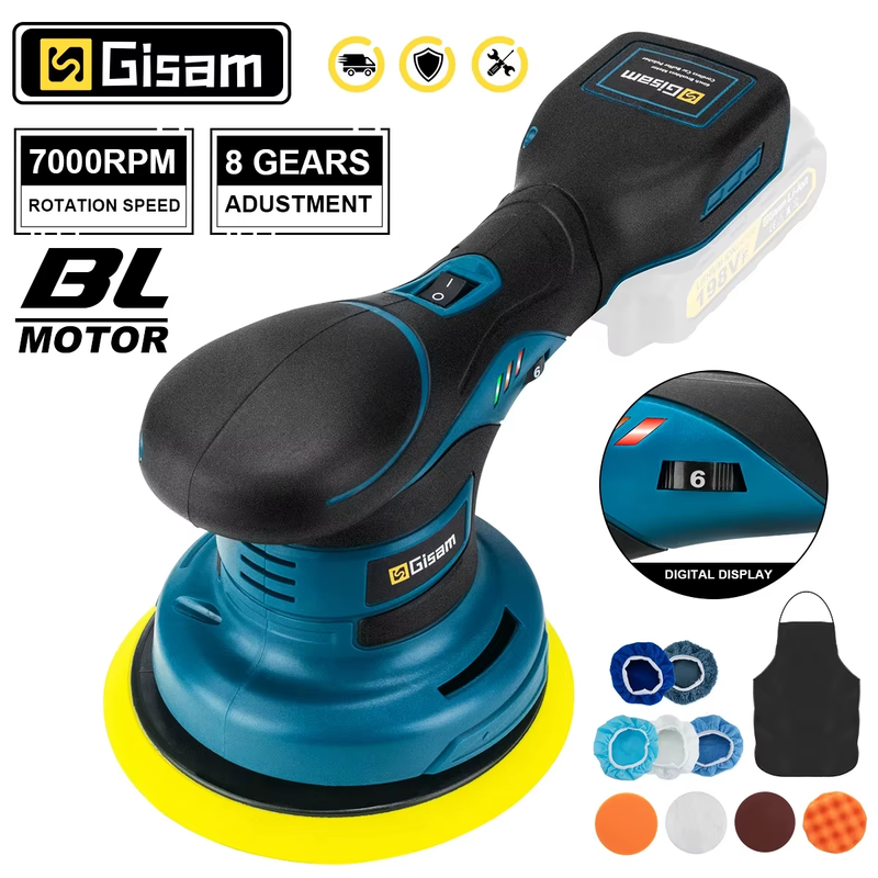 Brushless Car Polisher 6Gears Adjustment Wireless Car Polishing Machine Electric