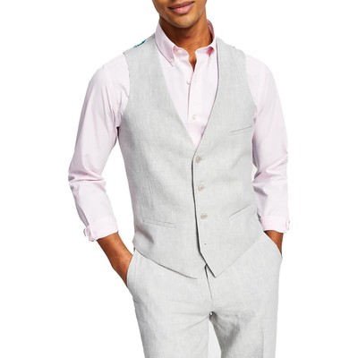 

Мужской серый льняной жилет Bar III Slim Fit, отдельный жилет L BHFO 4290, Grey