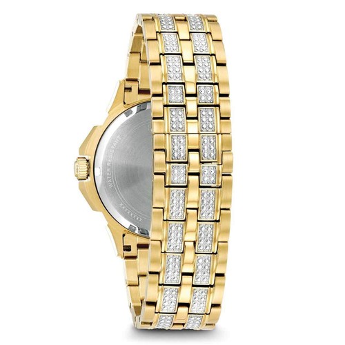 Pre-owned Bulova 98c126 Men's Silver Dial Yellow Gold Steel Crystal Watch
