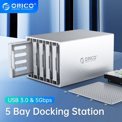 ORICO 5 Bay Hard Drive Enclosure Alu USB3.0  2.5/3.5'' SATA SSD HDD with Bracket