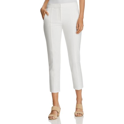 Tory Burch Womens Vanner Ivory Slim High Rise Cropped Dress Pants 12 BHFO 3901