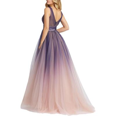 Официальное вечернее платье Mac Duggal Womens Blue Ombre 10 BHFO 9128