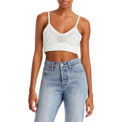 

Женская белая укороченная майка с V-образным вырезом Aqua  BHFO 7404, Белый