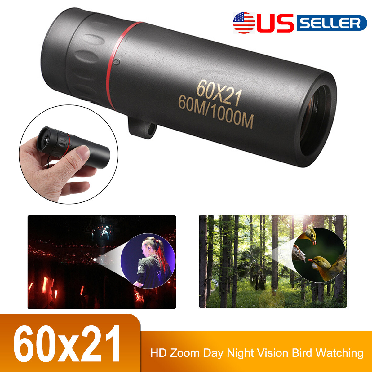 Pocket Mini Monocular Small Telescope 60x21 Zoom Day/Night B
