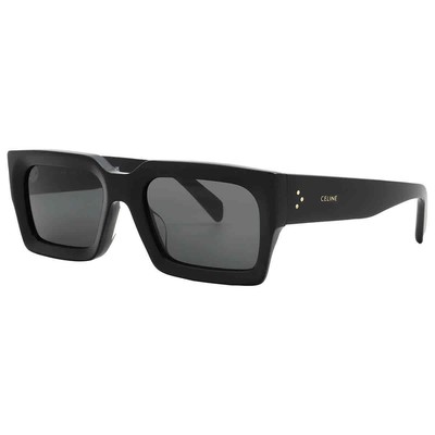 Pre-owned Celine Bold 3 Dots Grey Rectangular Ladies Sunglasses Cl40280u 01a 54 In Gray