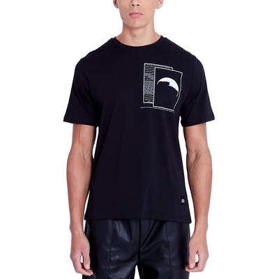 

Мужская черная хлопковая футболка с графическим логотипом Native Youth  BHFO 8541, Черный, NMTO58
