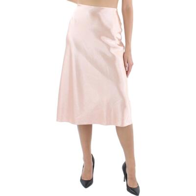 

Женская розовая юбка-комбинация миди с эффектом металлик Vince  BHFO 5705, Blush