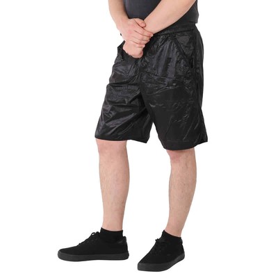 Pre-owned Moncler Men's Black Grenoble Drawstring Track Shorts, Size Large