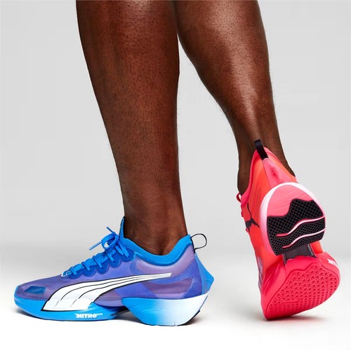Pre-owned Puma Fastr Nitro Elite Running Blue Red Running Shoes 195336-08 Mens Size 7