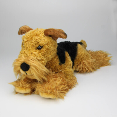 Airedale Terrier Kuscheltier Hund liegend Plüschtier Stofftier 43 cm lang