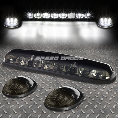 ДЛЯ 02-07 SILVERADO/SIERRA 3ШТ ДЫМЧАТЫЙ КОРПУС, БЕЛЫЙ СВЕТОДИОДНЫЙ ХОДОВОЙ ФОНАРЬ НА КРЫШЕ КАБИНЫ