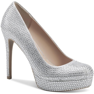 Thalia Sodi Womens Crista Silver Platform Pumps Shoes 6 Medium (B,M) BHFO 1142