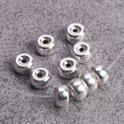 4/5/6/8/10mm Rondelle Gold/Silver Hollow Matte Brass Metal Loose Spacer Beads