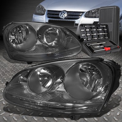 ДЛЯ 05-10 VOLKSWAGEN JETTA RABBIT ХРУСТАЛЬНЫЕ ФАРЫ ГОЛОВНОГО СВЕТА+ НАБОР ИНСТРУМЕНТОВ КОПЧЕНЫЙ