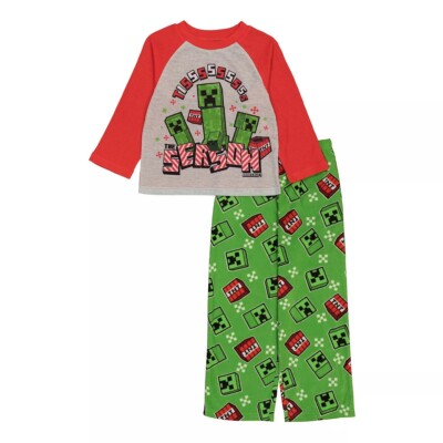MINECRAFT CHRISTMAS Pajamas Boys Size 6 Creeper Girls Holiday Winter NEW NWT