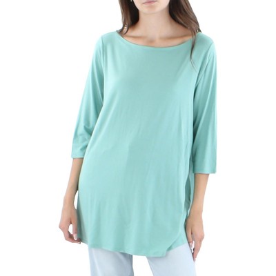 

Женская зеленая футболка-туника с рукавами до локтя Eileen Fisher  BHFO 7891, Light green