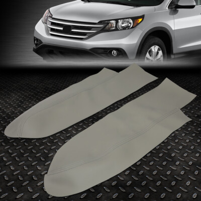 ДЛЯ 07-12 HONDA CRV ПАРА КАРТ ПЕРЕДНЕЙ ДВЕРНОЙ ПАНЕЛИ ПОДЛОКОТНИК КОЖАНЫЙ ЧЕХОЛ КОЖА СЕРАЯ