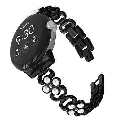 Metal Watch Band Replacement Pearl Strap Wristband for google Pixel watch 2/1