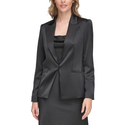 Женский атласный костюм Calvin Klein, раздельный блейзер на одной пуговице, BHFO 8968