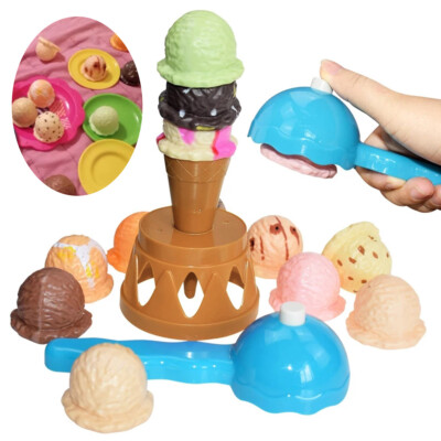 Pretend Ice Cream Set Ice Cream Stack Up Play Toy Simulation Food Kitchen ╄