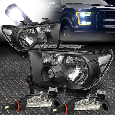 ФАРА С ЧЕРНЫМ КОРПУСОМ + ПРОЗРАЧНЫЙ УГОЛ + БЕЛАЯ СВЕТОДИОДНАЯ СИСТЕМА 6000K ДЛЯ 07-16 SEQUOIA