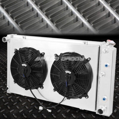 ДЛЯ 75-90 BUICK/CHEVY/PONTIAC/CADILLAC 3-РЯДНЫЙ АЛЮМИНИЕВЫЙ ГОНОЧНЫЙ РАДИАТОР + КОЖУХ ВЕНТИЛЯТОРА