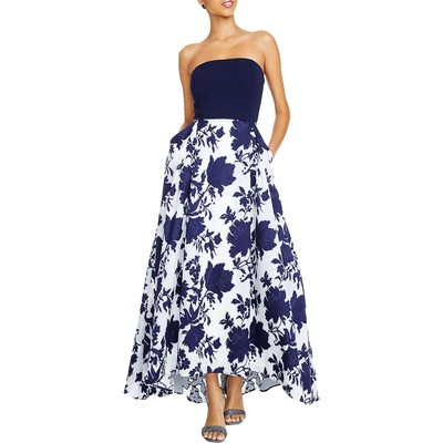 

Jump Apparel Женское темно-синее платье макси с расклешенной юбкой и вышивкой  BHFO 7546, Navy/multi