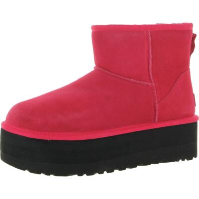 

Ugg Womens Classic Mini Platform Замшевые ботильоны для холодной погоды BHFO 9547, Radish, Classic Mini Platform