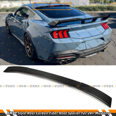 FOR 2024-2025 FORD MUSTANG S650 AMPP STYLE CARBON FIBER REAR WINDOW ROOF SPOILER