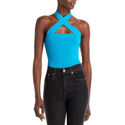 

Женский синий укороченный топ с бретелькой крест-накрест Alice and Olivia  BHFO 2854, Ocean blue
