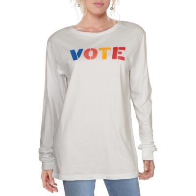 

Girl Dangerous Womens Vote Белая футболка с длинным рукавом и рисунком  BHFO 3131, Белый