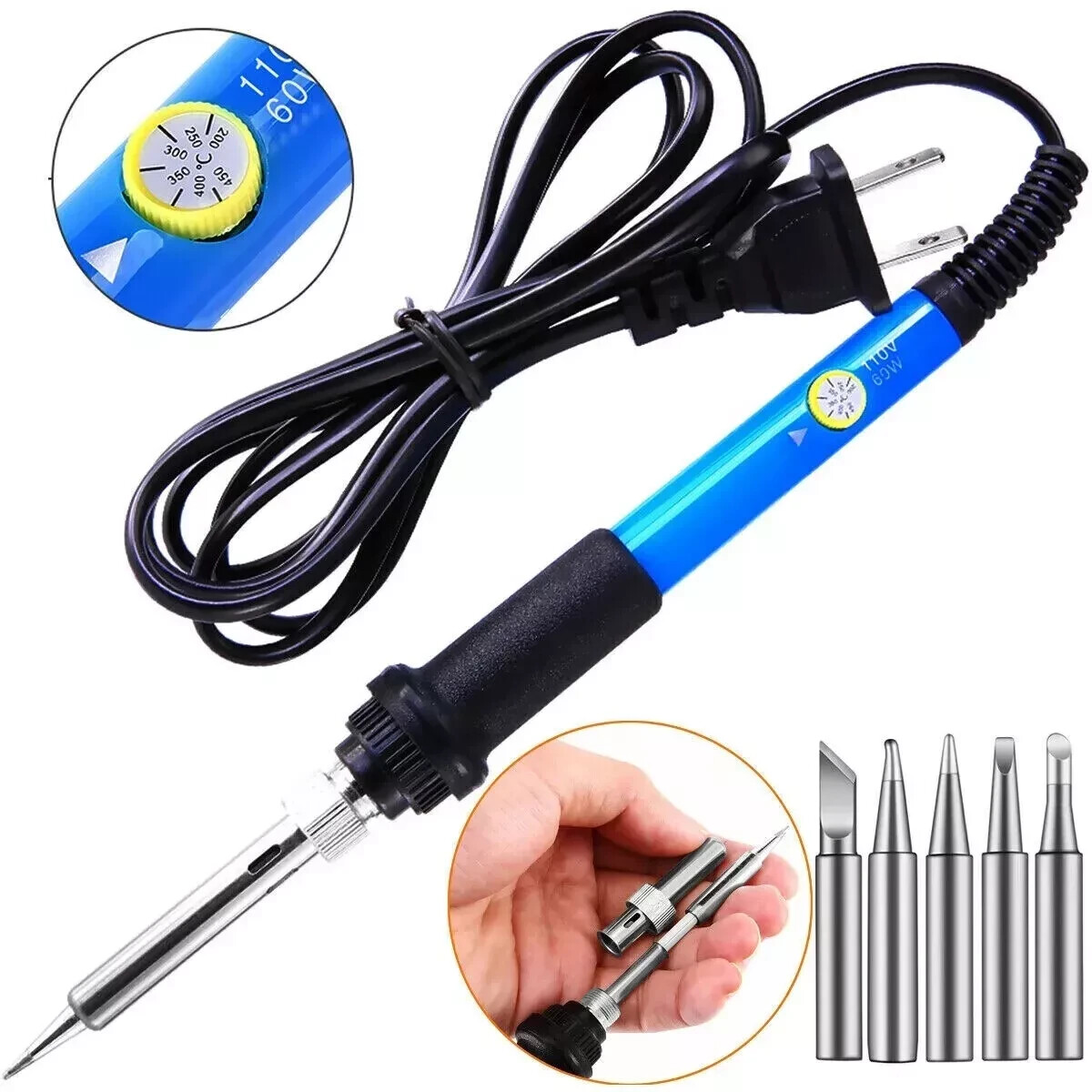 60W Electric Soldering Iron Welding Gun Tool Kit Solder Wire Desoldering Pumps