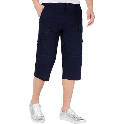 

INC Мужские хлопковые длинные шорты-бермуды Michael Navy  BHFO 5233, Basic navy