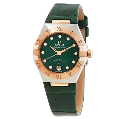 Женские часы Omega Constellation с автоматическим бриллиантовым зеленым циферблатом 131.23.29.20.99001