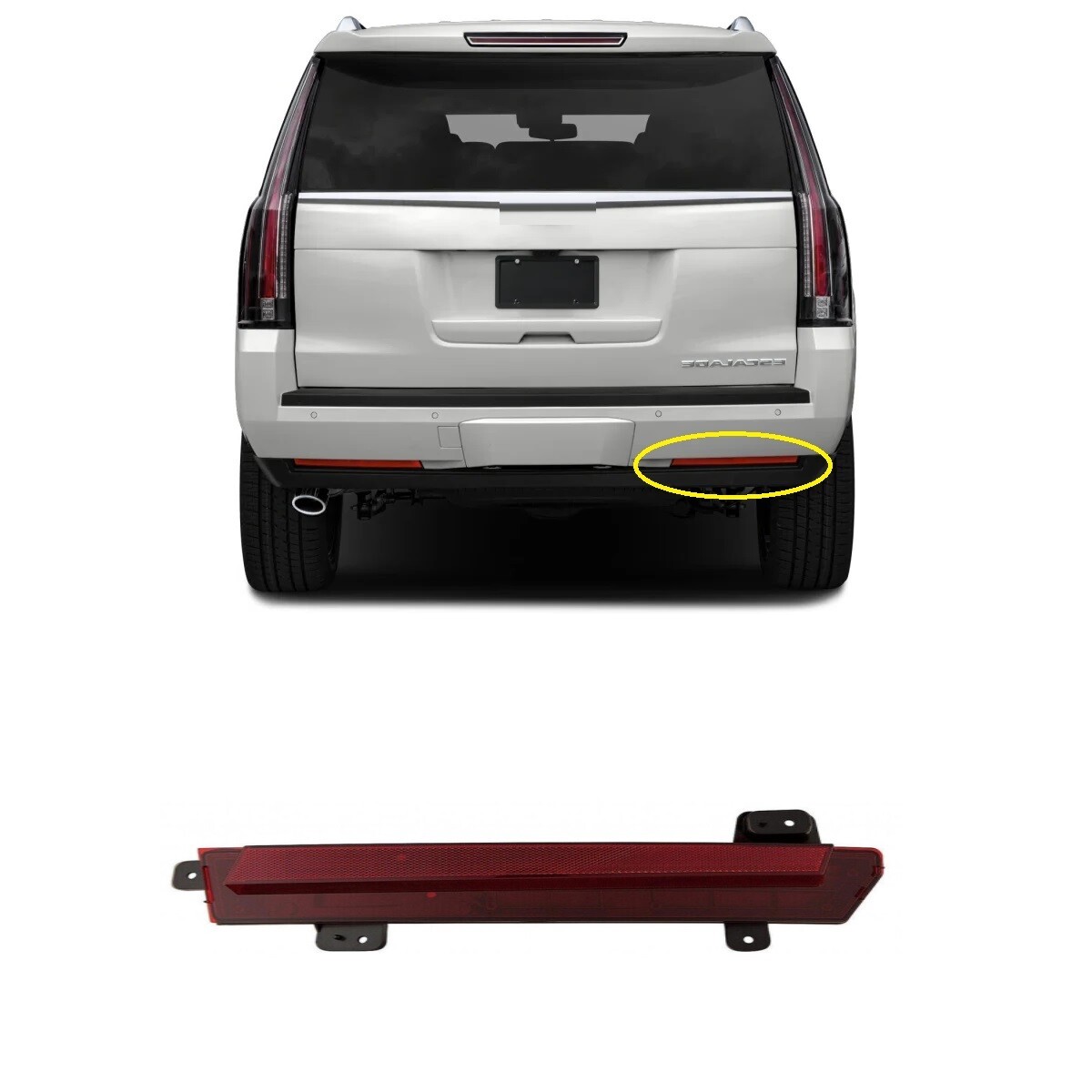 サンディニスタ/Modernize Reflector MA-1 For 2015-2020 Cadillac Escalade/Escalade ESV Rear Reflector