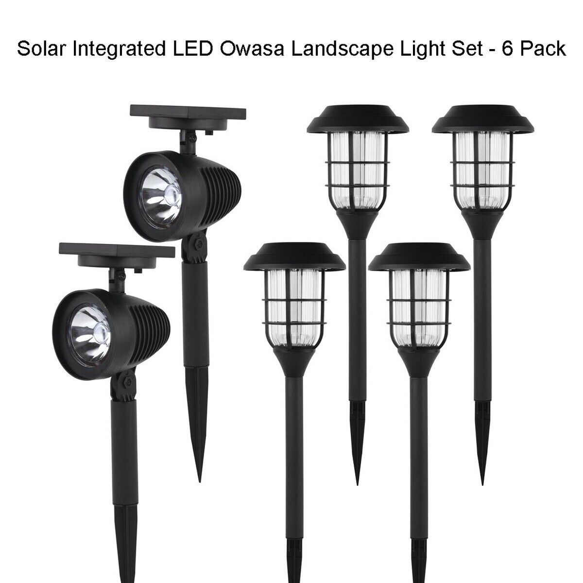 Solar Integrated LED Owasa Landscape Light Set Garden Pathwa