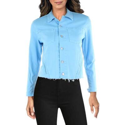 

LAgence Женская укороченная джинсовая куртка Janelle Blue Stretch  BHFO 4365, Синий