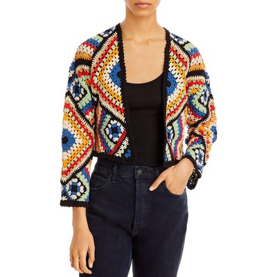 

Alice + Olivia Женский многовязаный короткий свитер с открытым спереди кардиганом  BHFO 3140, Multi