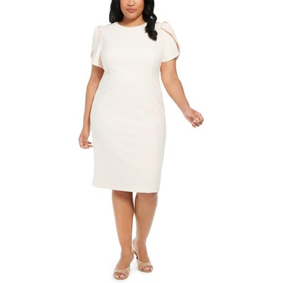 Женское розовое однотонное платье-футляр Calvin Klein длиной до колена Plus 22W BHFO 0646