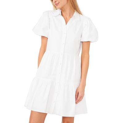CeCe Womens  White Buttons Mini Casual Mini Dress XL BHFO 1902